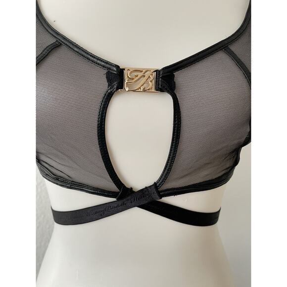 Honey Birdette Bra Emily Strappy Cross Front Sheer Mesh Lingerie - Picture 2 of 16